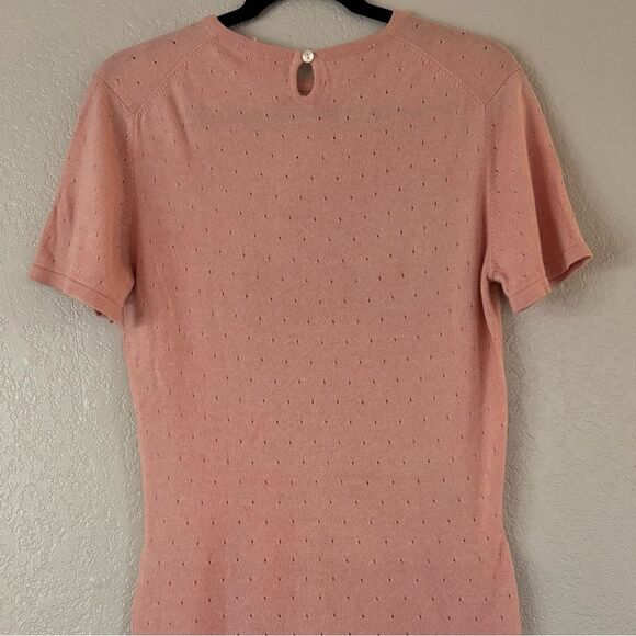 Vintage Clan Douglas Cashmere and Silk Blend Short Sleeve Pink Sweater Small - Picture 4 of 8